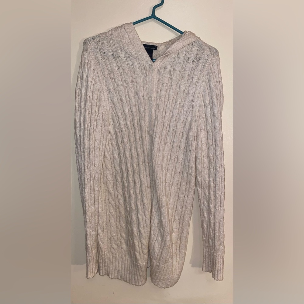 Lane Bryant Women's Hoodie Buttondown Sweater Size 18/20 White/Cream